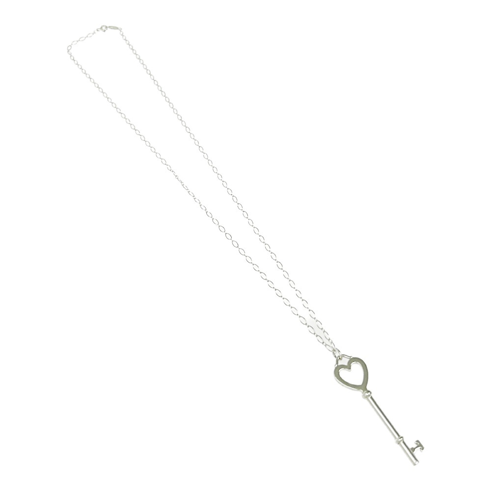 TIFFANY Co Silver Heart Key Necklace